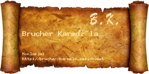 Brucher Karméla névjegykártya